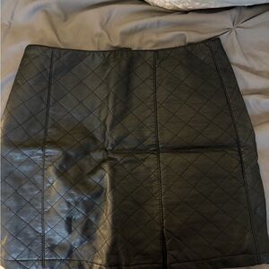 Forever 21 Black Leather-Style Skirt